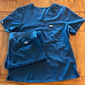 Figs Harbor Blue Catrina Top and Livingston Pants